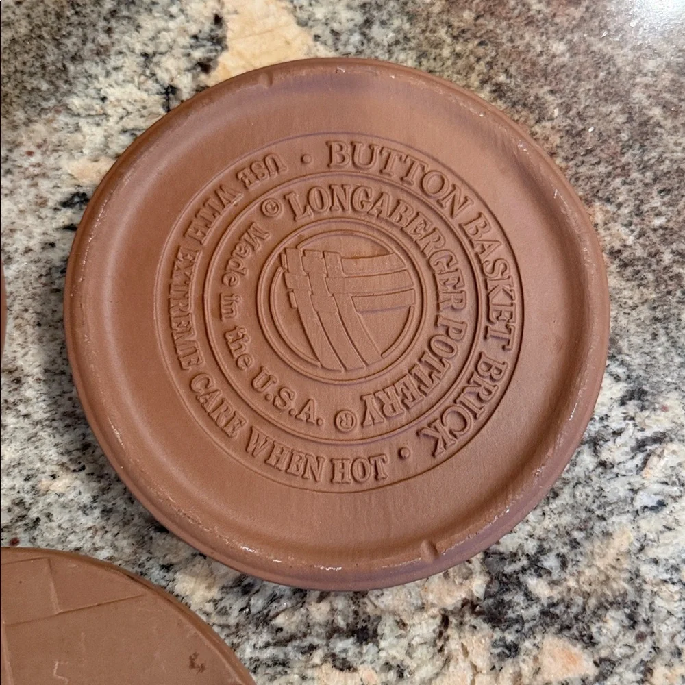 Longaberger Pottery Button Basket Brick - Set of 3